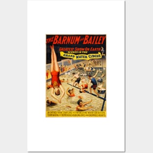 Barnum and Bailey Grand Water Circus Performance Vintage Theatre Posters and Art